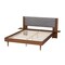 Baxton Studio Hemera Mid-Century Modern Grey Fabric and Wood King Size Platform Bed With Floating Side Table 246-13551-ZORO - alternate 9